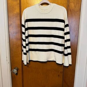 Striped Black and White Crew Neck Sweater